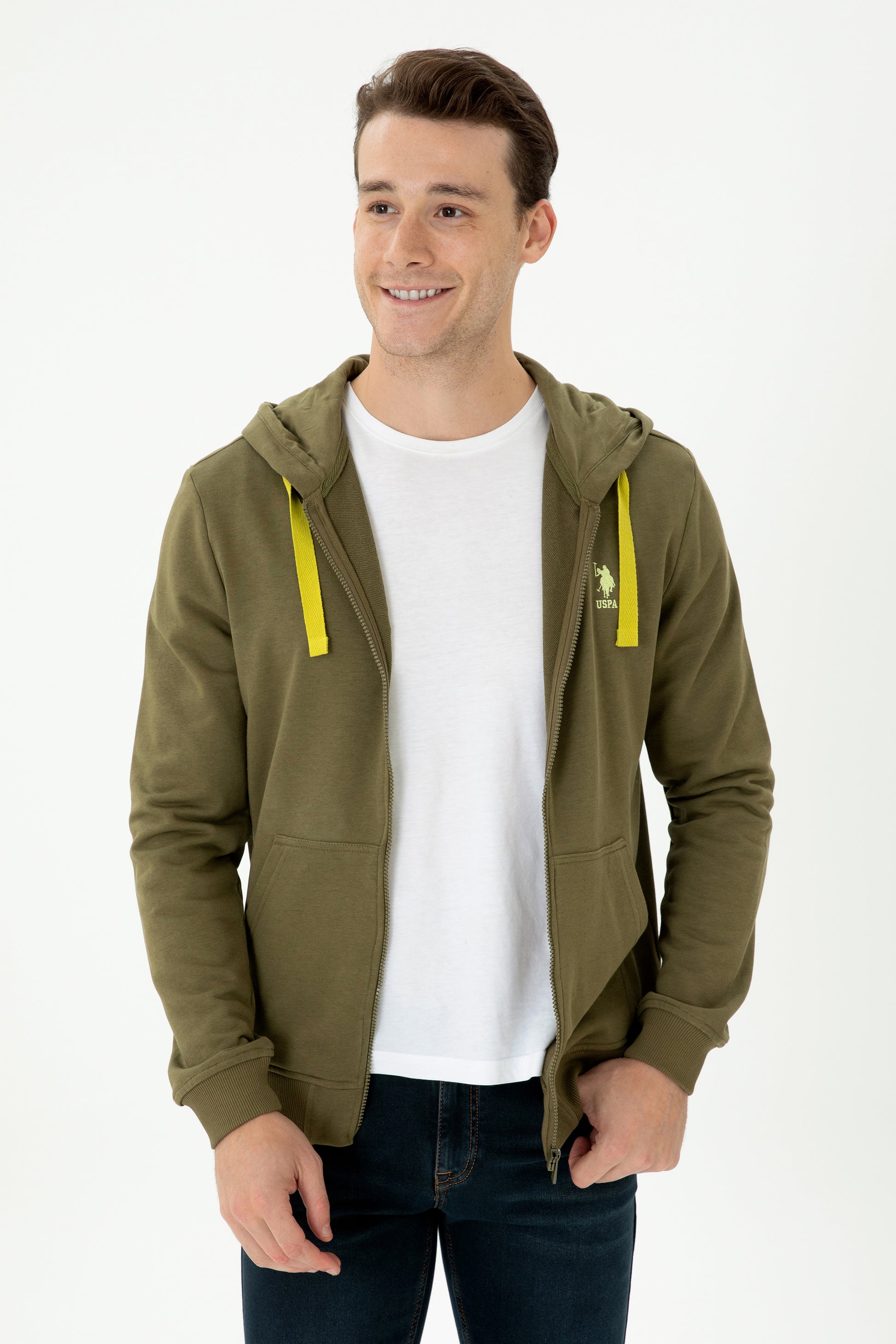 Men's Khaki Knitted Cardigan