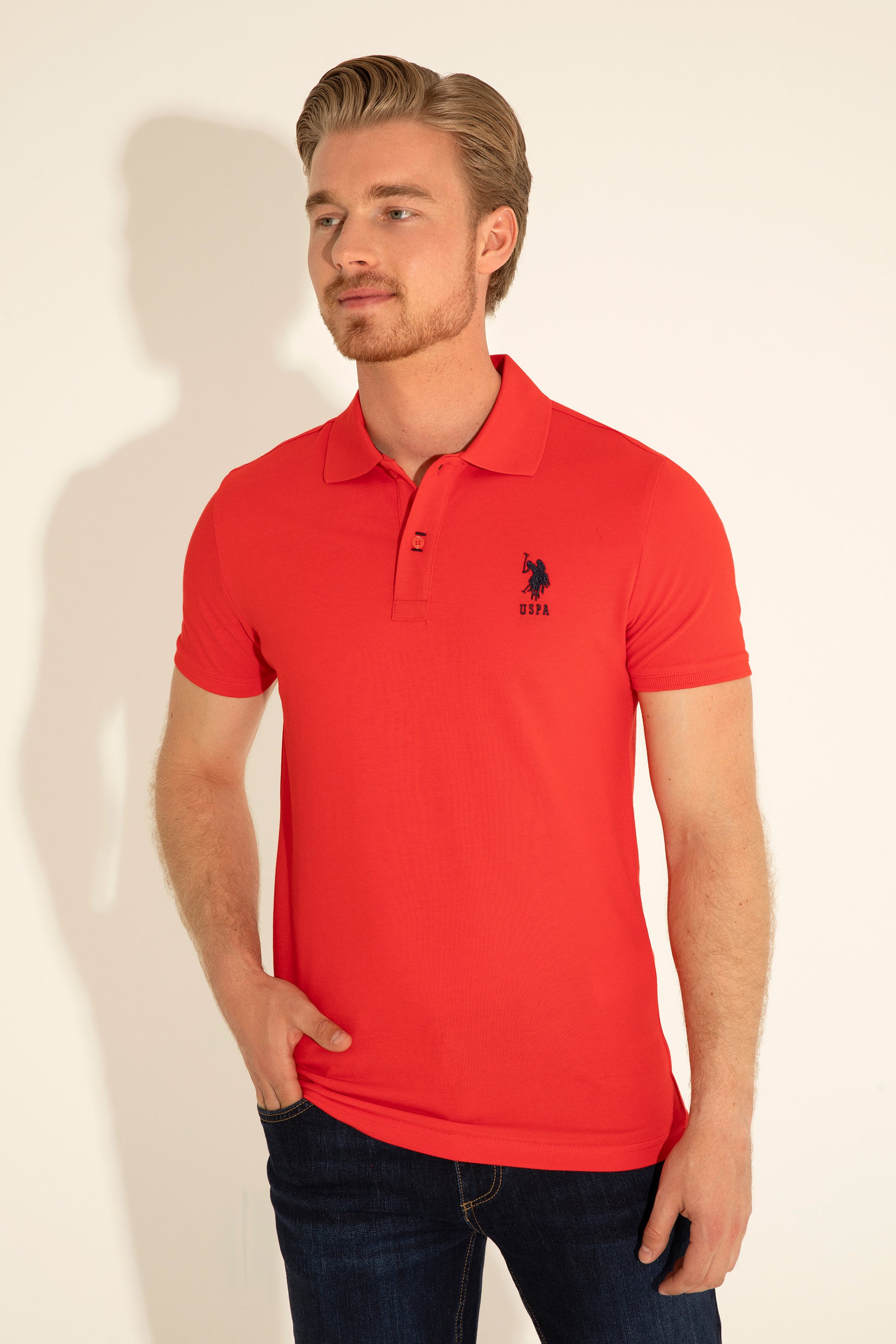 Men's Red Basic T-Shirt