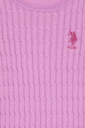 Girls' Lilac Basic Crew Neck Sweater