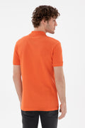 Men's Slim Fit Polo Neck Pomegranate Flower Basic T-Shirt
