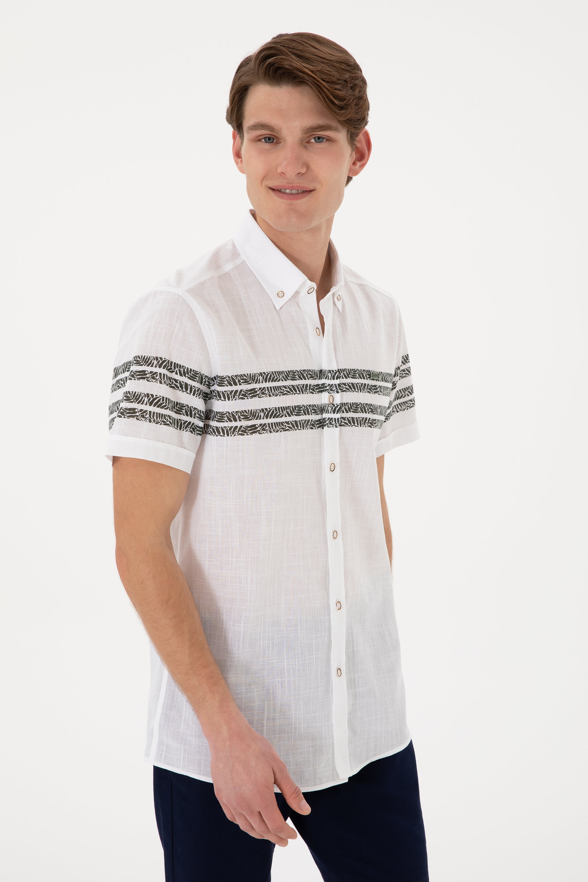 Men's Dark Khaki Short Sleeve Shirt