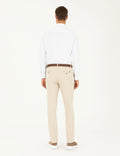 Beige Slim Fit Canvas Striped Pants