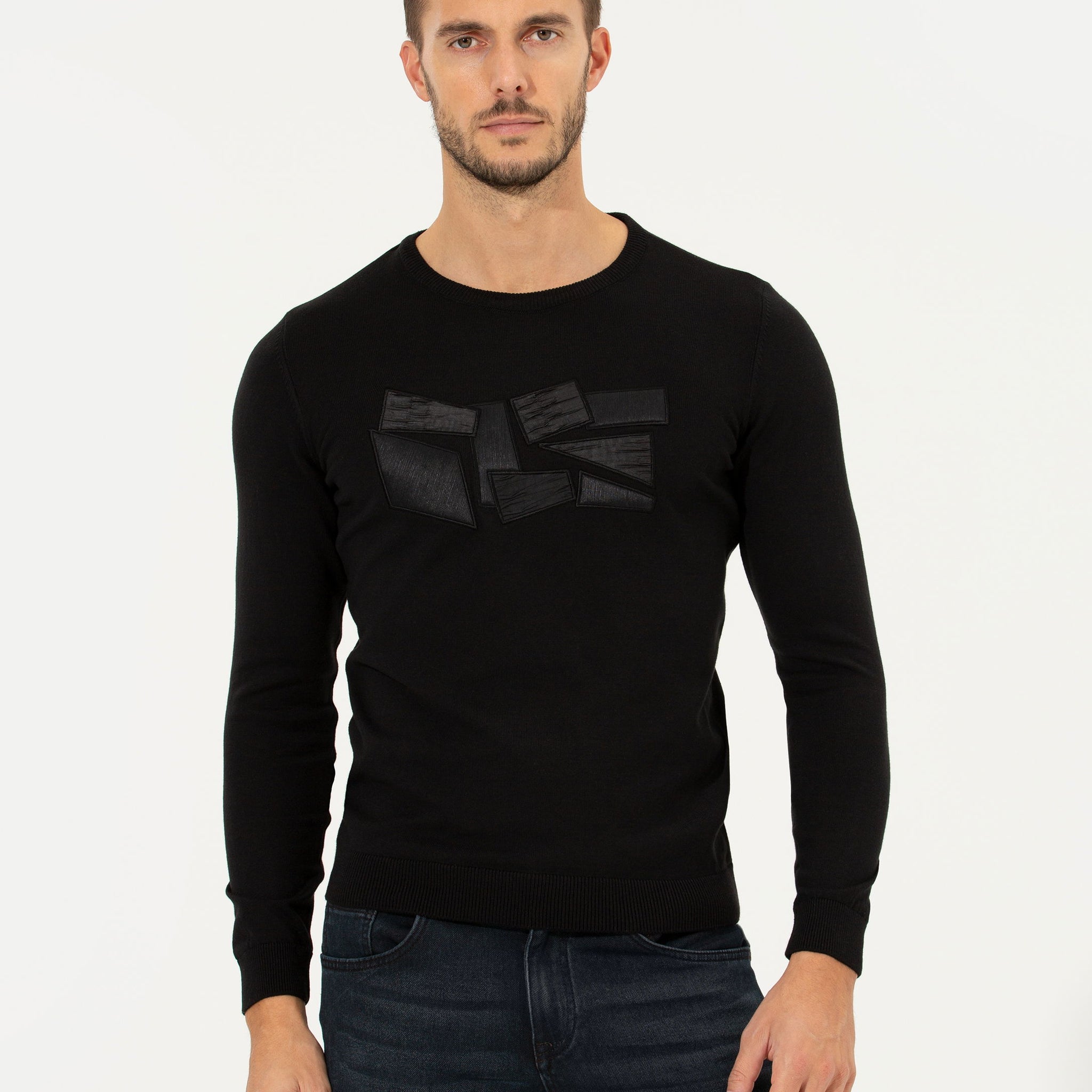 Black Slim Fit Sweater