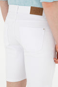 Men's White Jean Shorts