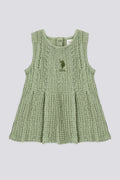 Baby Girl Green Sleeveless Dress