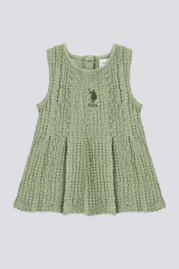 Baby Girl Green Sleeveless Dress