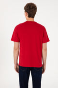 Men's Comfort Fit Crew Neck Red T-Shirt