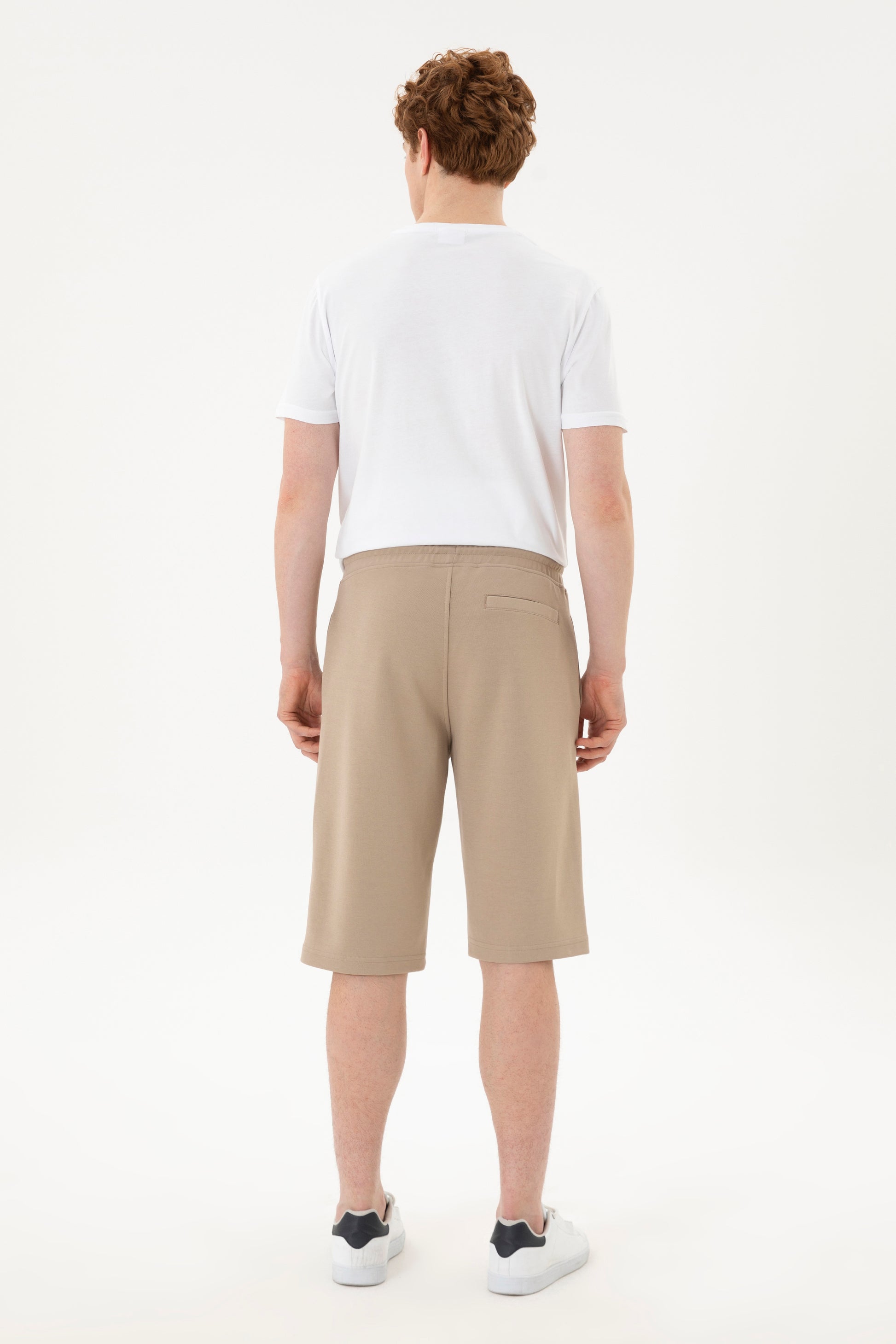 Men's Light Khaki Knitted Shorts