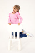 Girls' Pink Crew Neck Sweatshirt