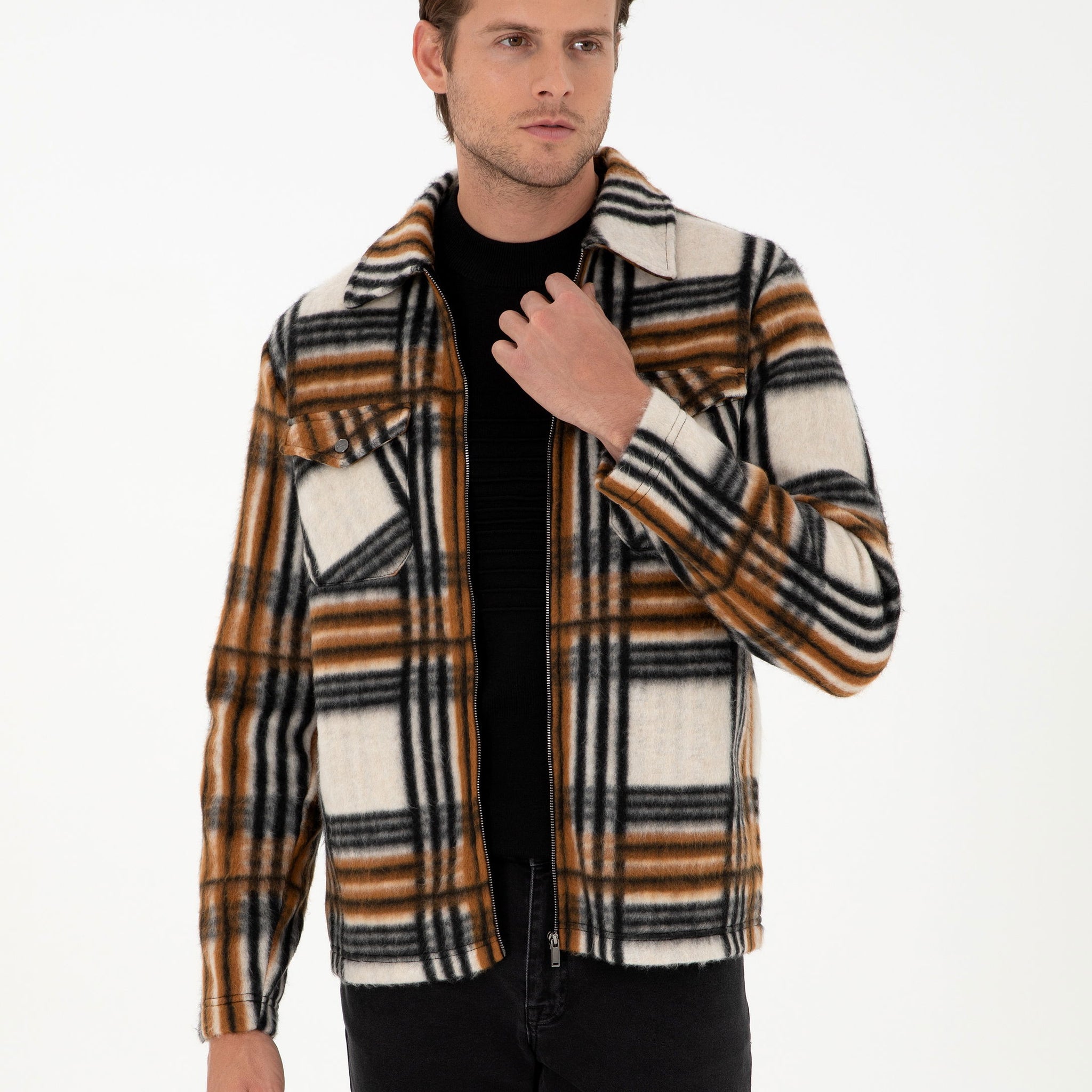Brown Regular Fit Knitted Shirt