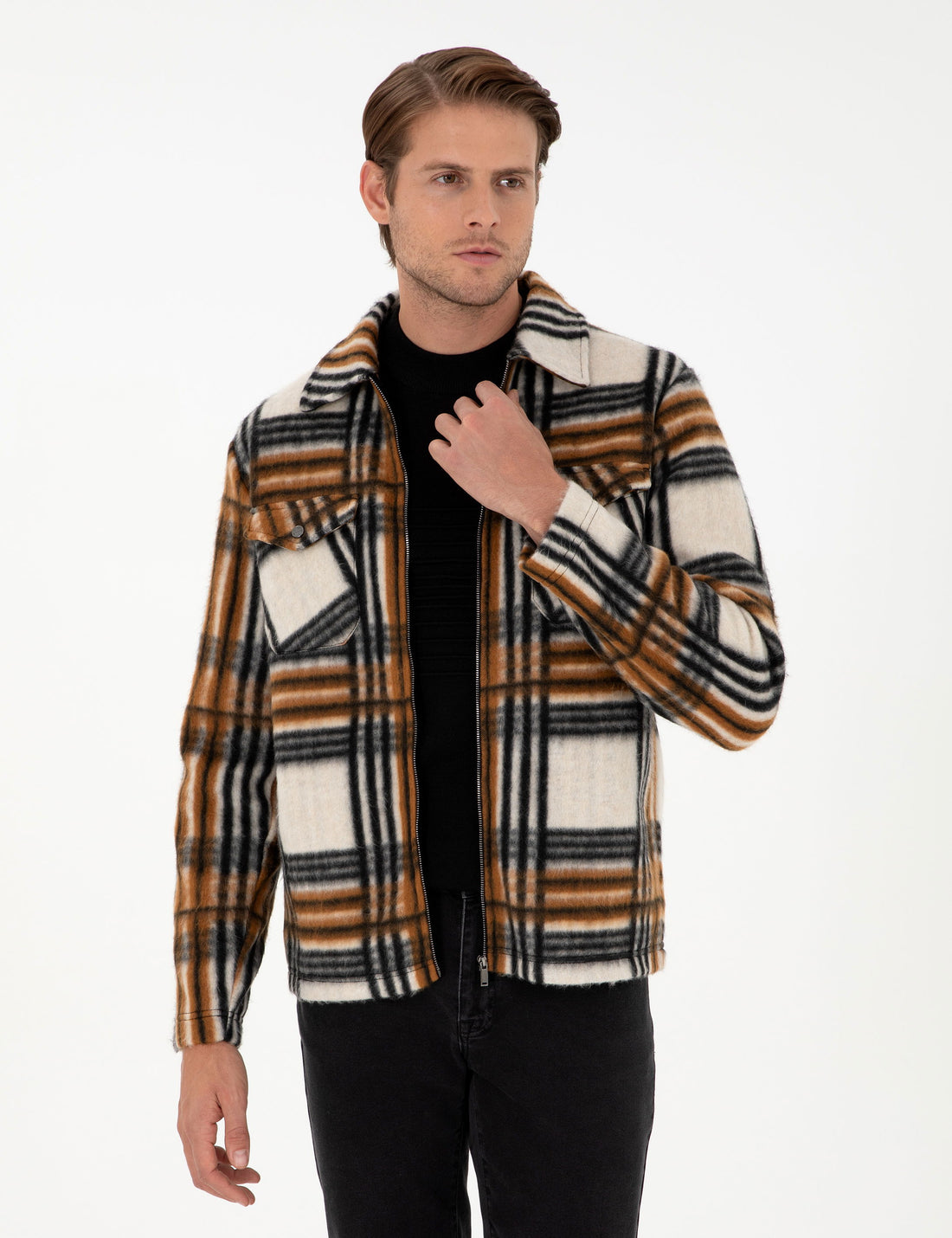 Brown Regular Fit Knitted Shirt