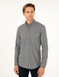 Grey Slim Fit Long Sleeve Shirt