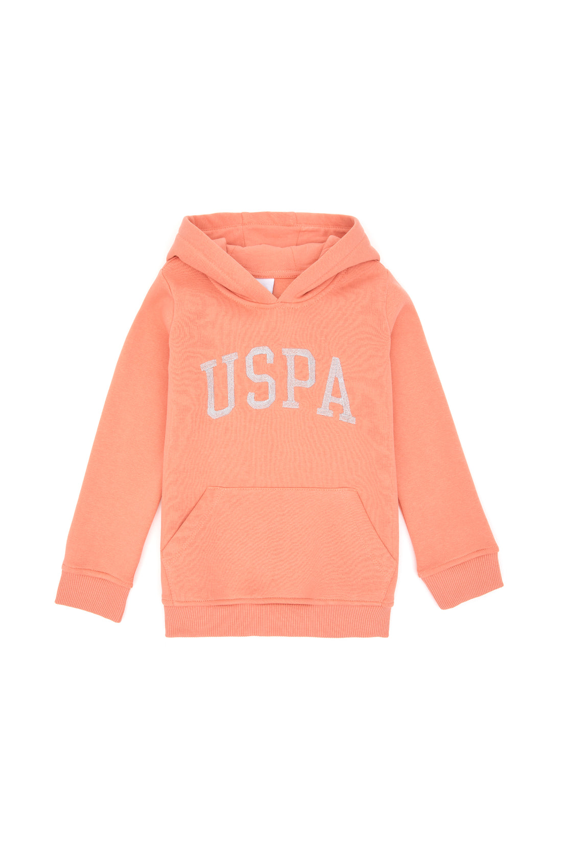 Girls' Salmon Basic Hooded Sweatshirt