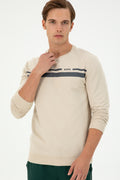 Men's Regular Fit Crew Neck Stone Sweatshirt