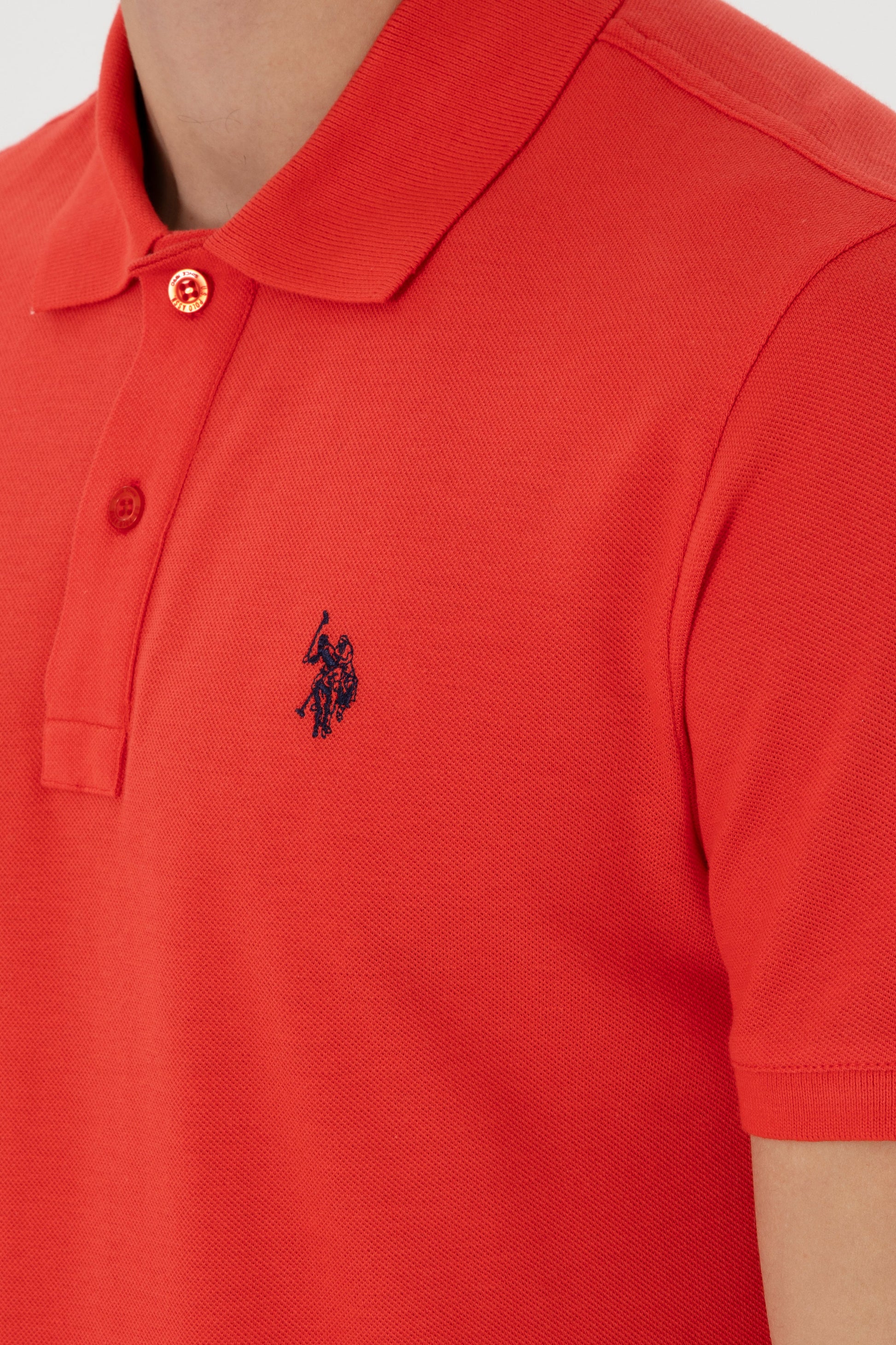 Men's Slim Fit Polo Neck Red Basic T-Shirt