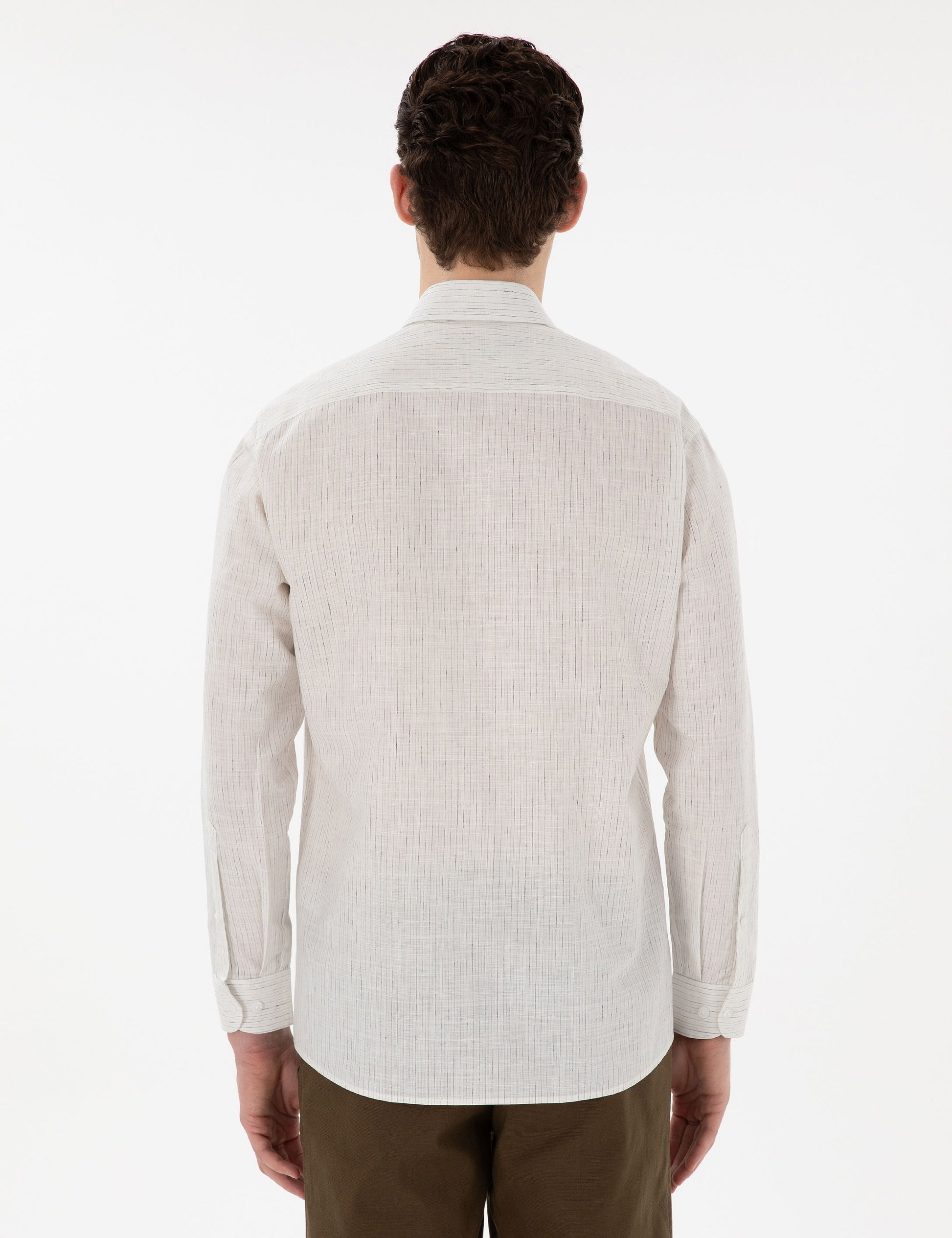 White Regular Fit Long Sleeve Shirt