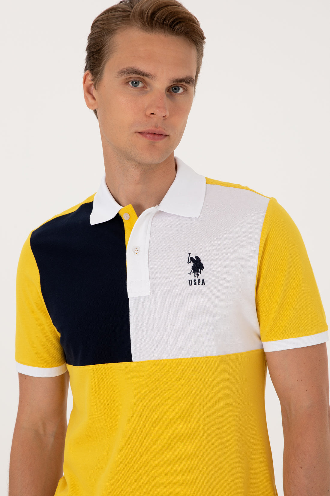 Men's Regular Fit Polo Neck Dark Yellow T-Shirt