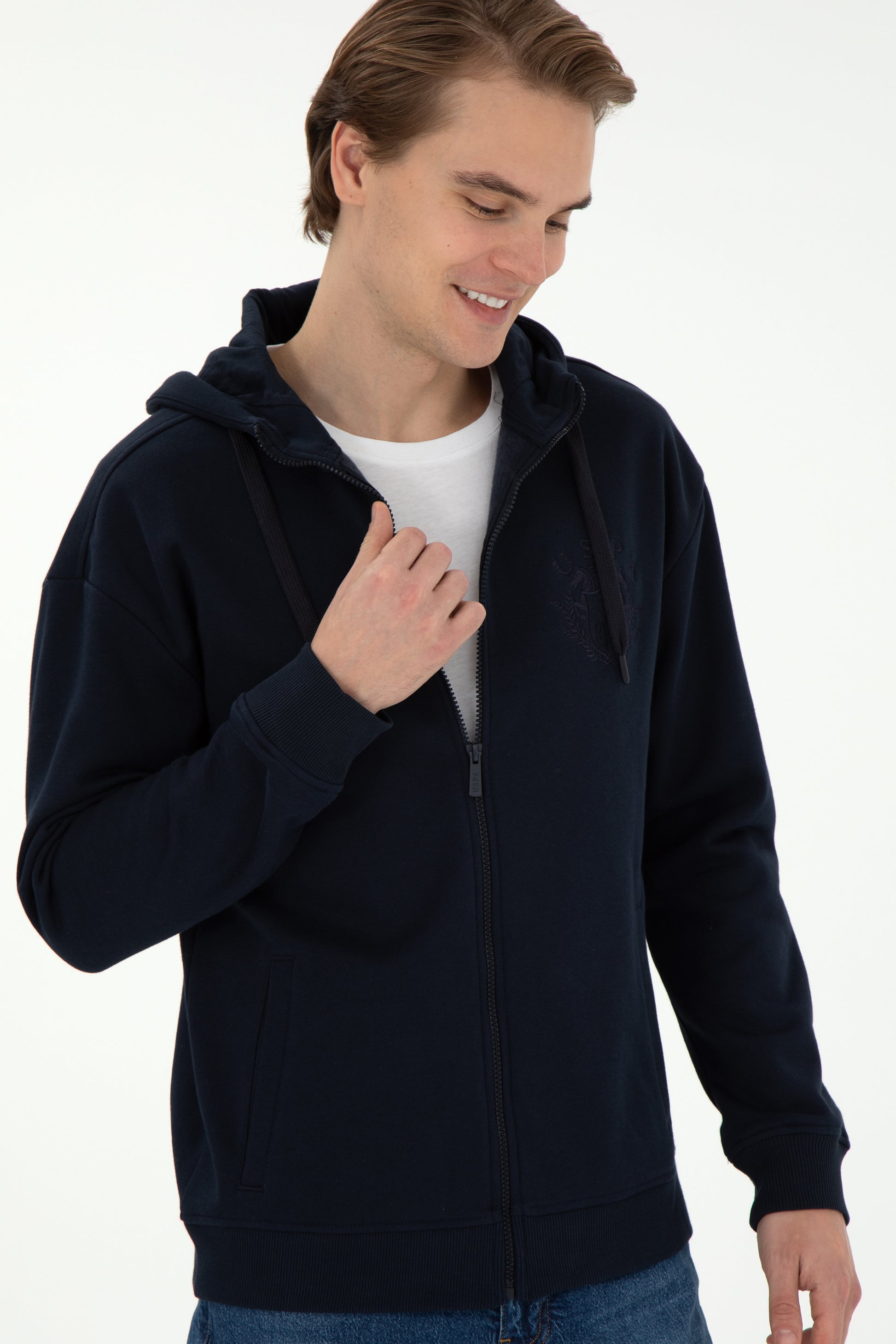Men's Navy Blue Knitted Cardigan