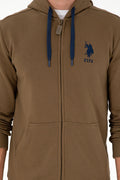 Men's Khaki Knitted Cardigan