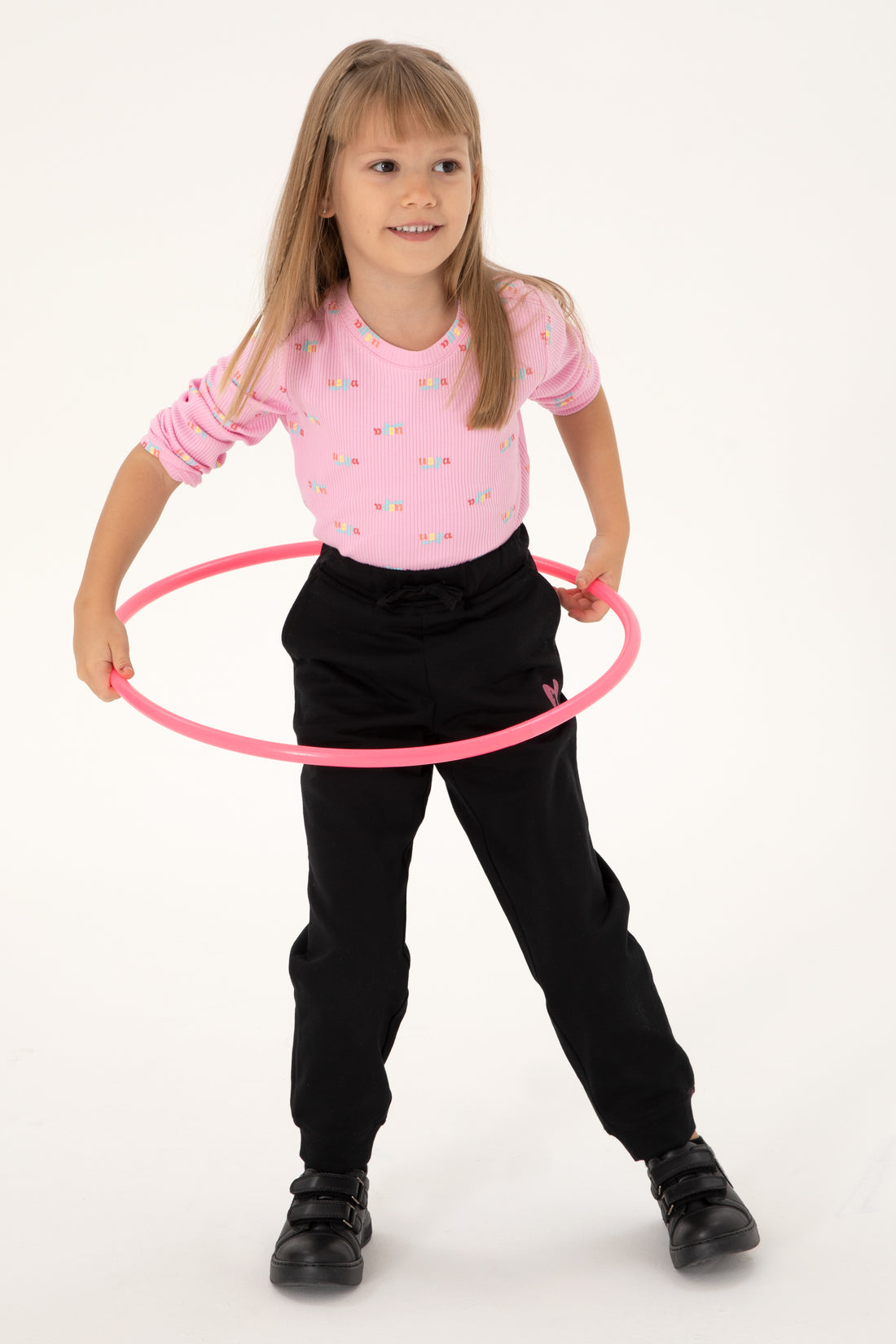 Girls' Pink Crew Neck Sweatshirt