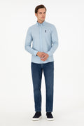 Men's Light Blue Long Sleeve Shirt