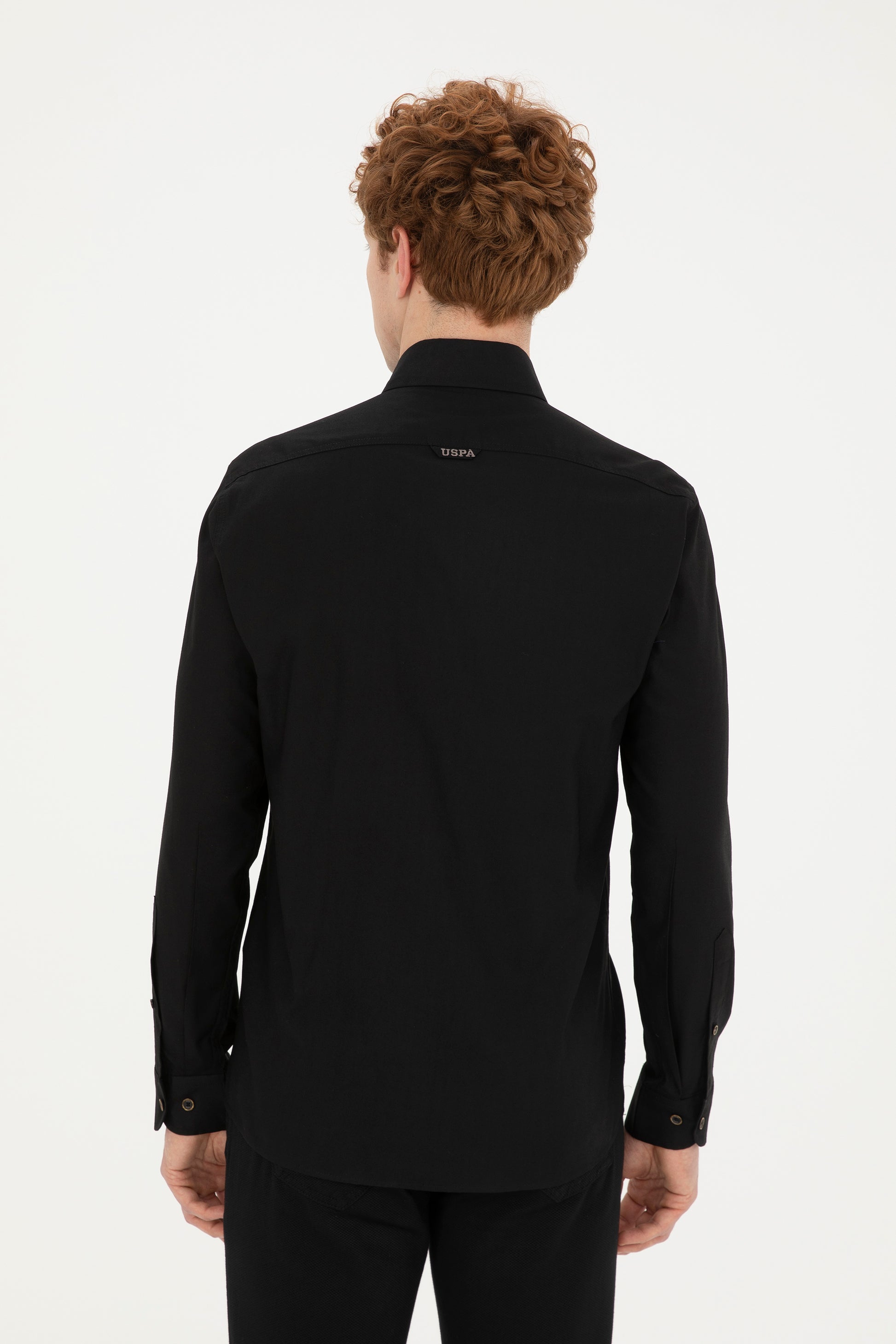 Men's Black Long Sleeve Basic Shirt