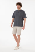 Men's Oversize Fit Crew Neck Anthracite T-Shirt