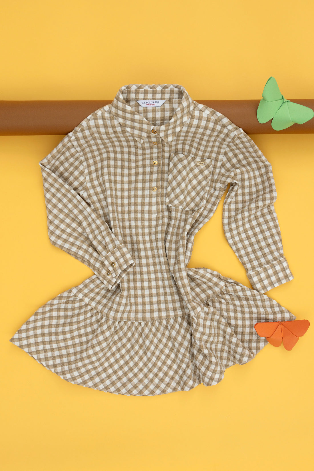 Girls' Coconut Long Sleeve Knitted Dress