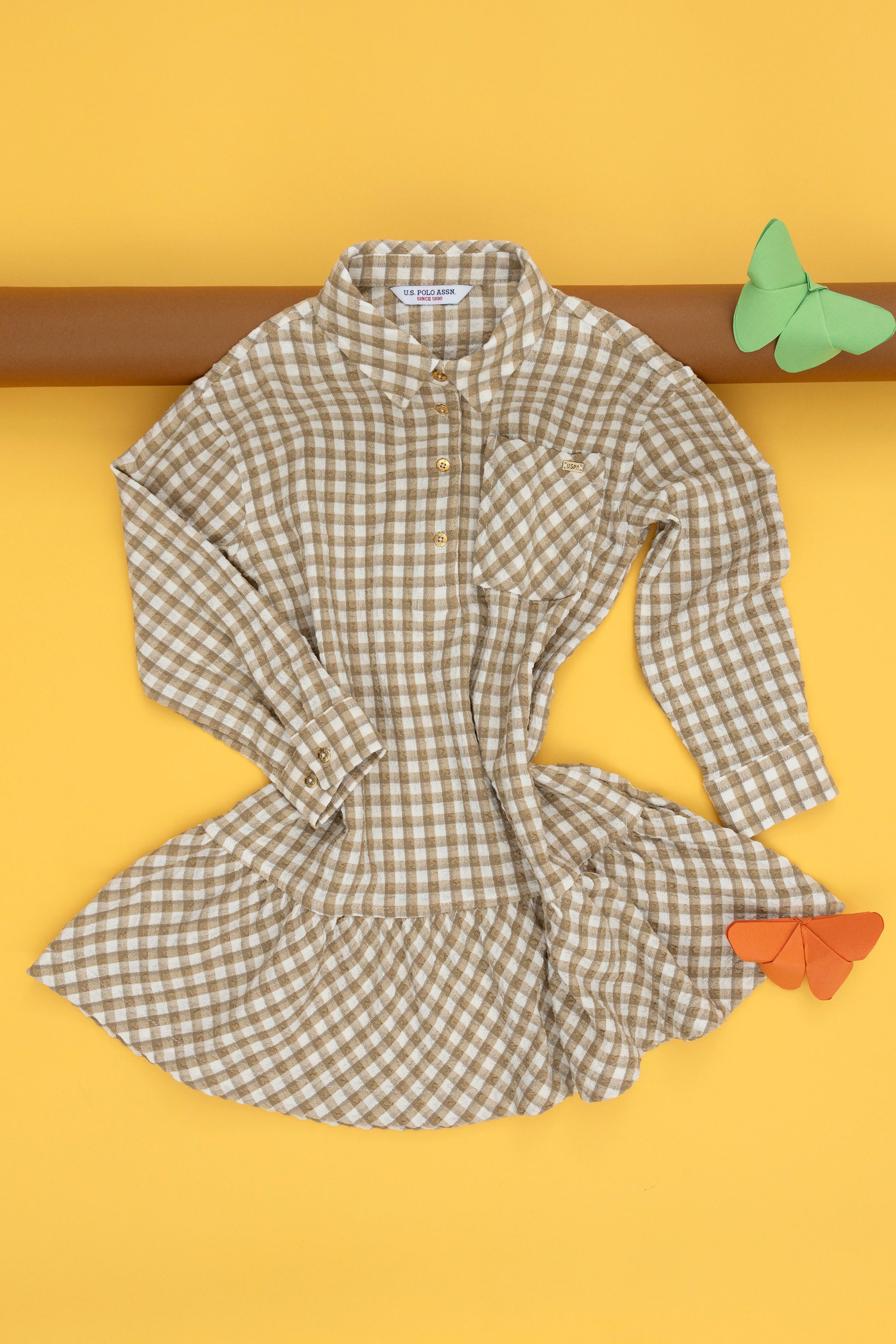 Girls' Coconut Long Sleeve Knitted Dress