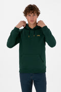 Erkek Regular Fit Kapüşonlu Koyu Yeşil Basic Sweatshirt