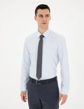 Light Blue Slim Fit Long Sleeve Basic Shirt