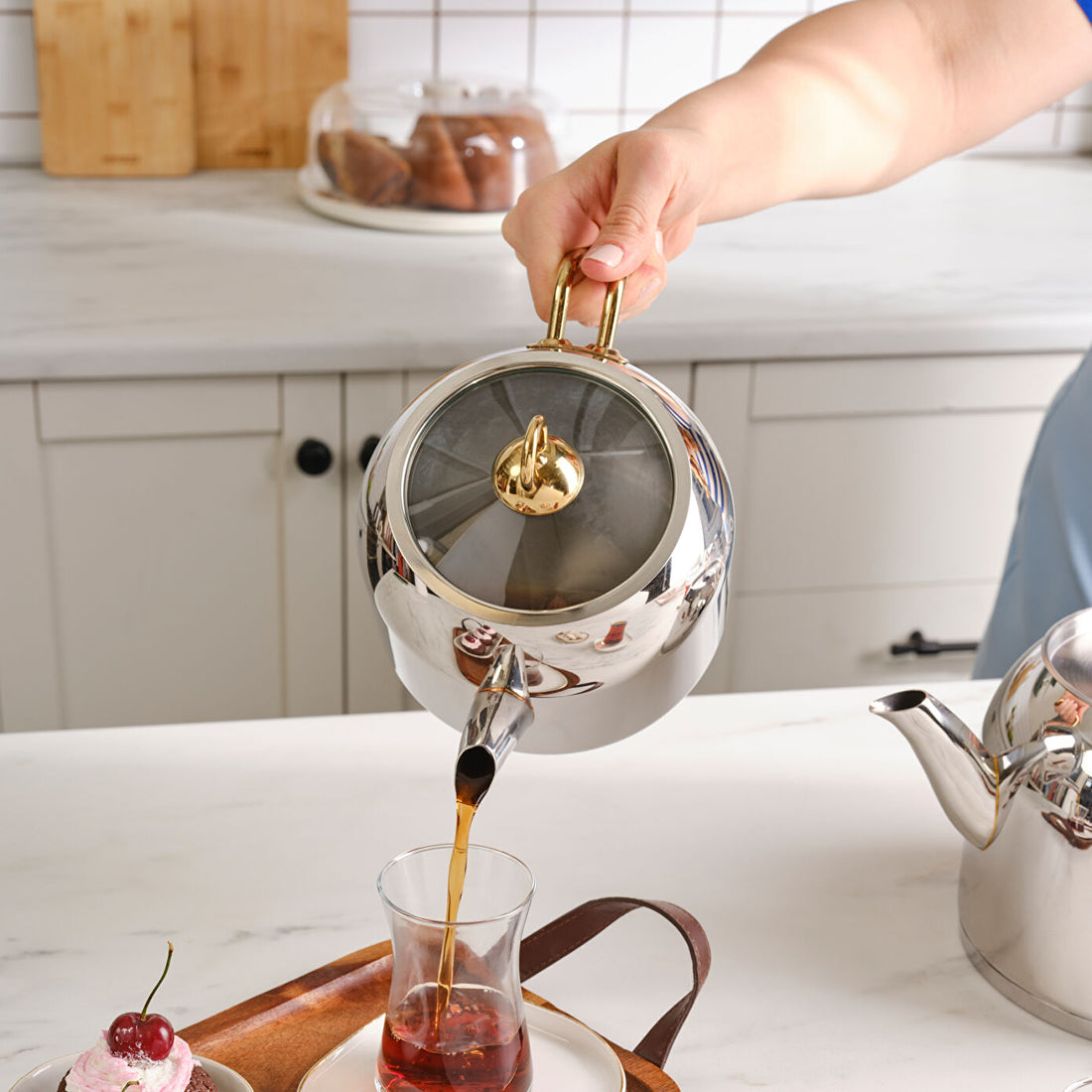 Pics 1 / 5  Karaca-Aster Maxi Teapot Set - Induction Base