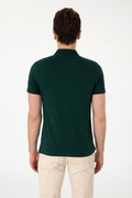 Men's Slim Fit Polo Neck Dark Green Basic T-Shirt