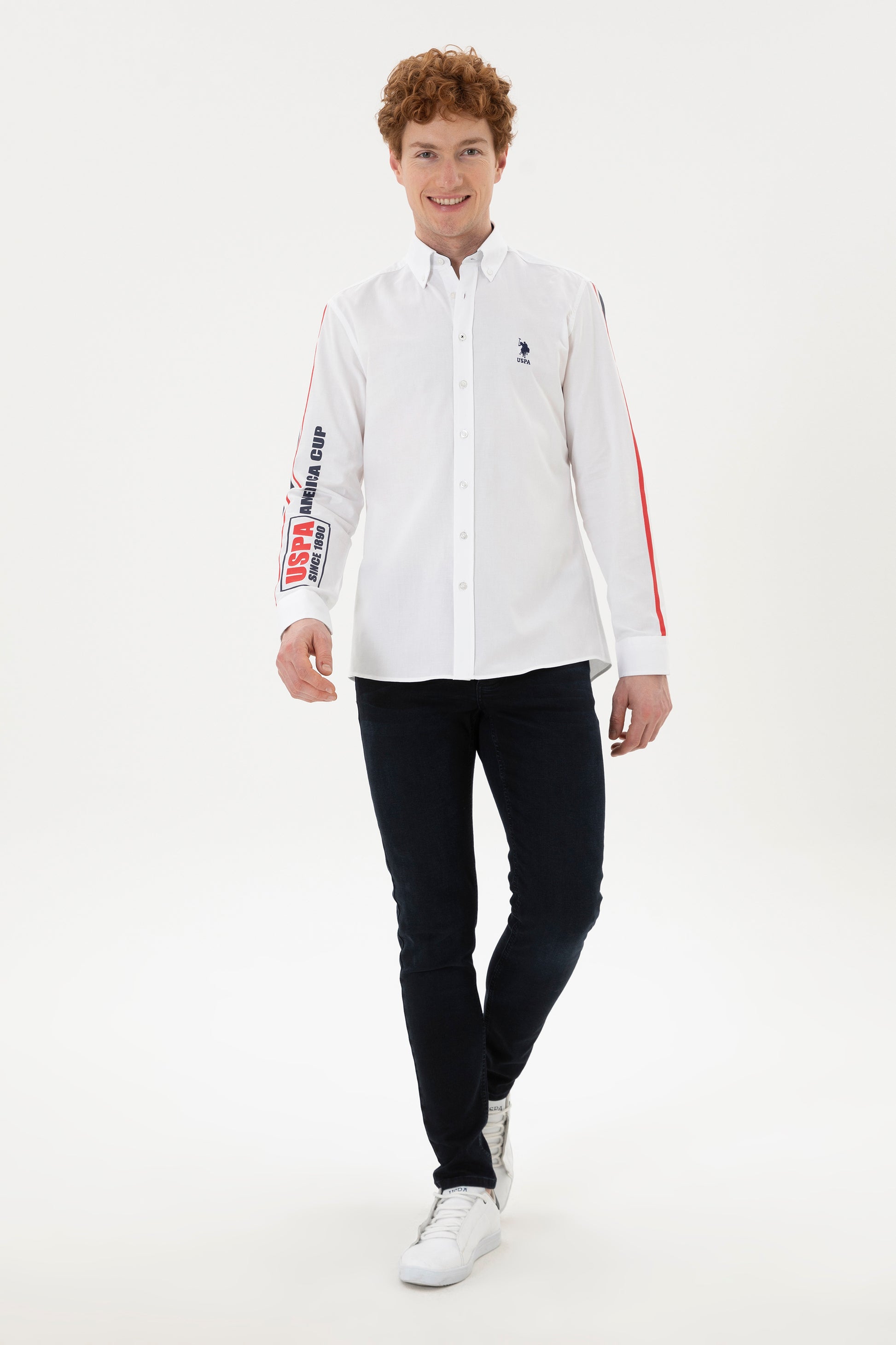 Men's White Long Sleeve Shirt