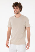 Men's Regular Fit Crew Neck Stone Basic T-Shirt