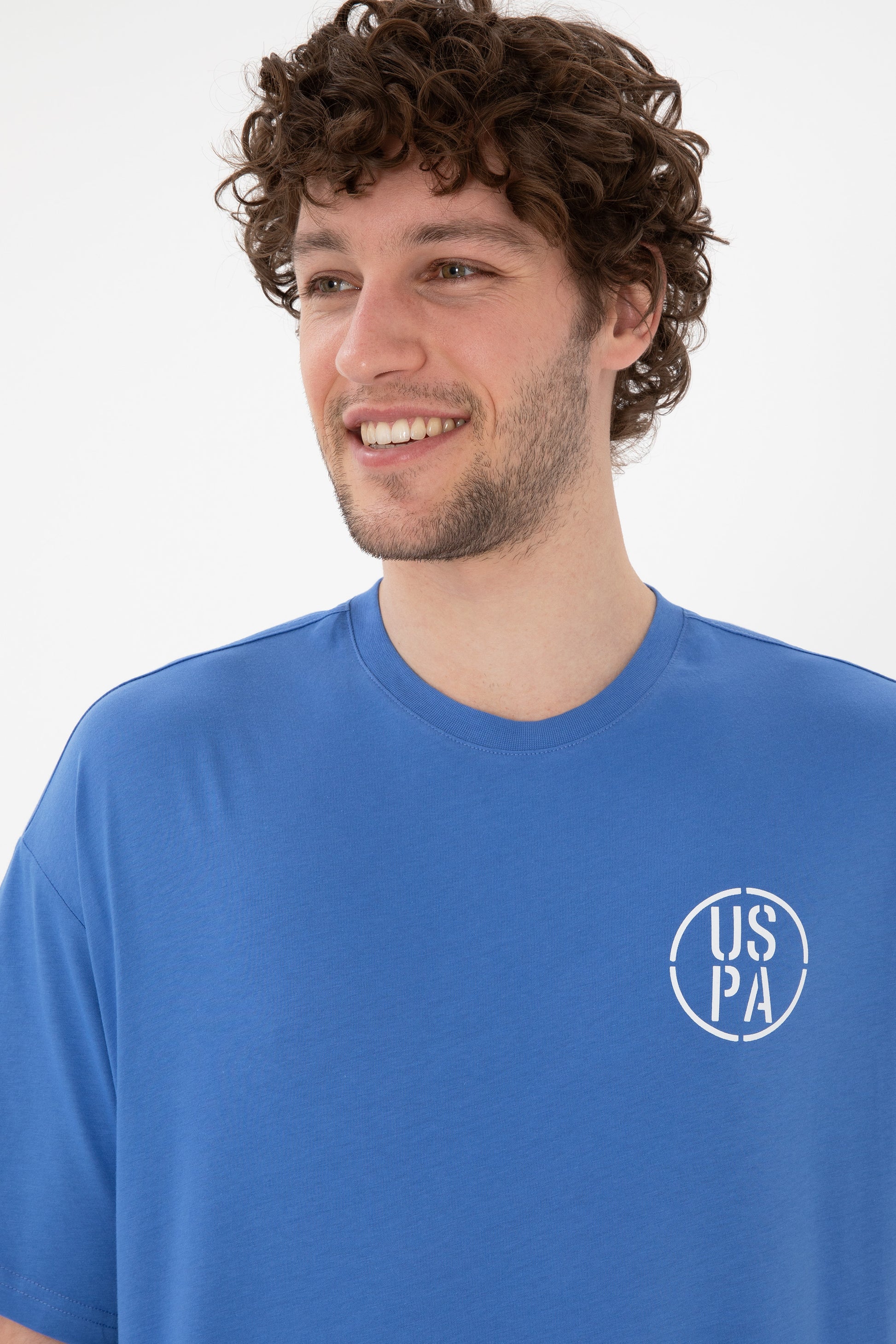Men's Oversize Fit Crew Neck Indigo T-Shirt