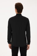 Men's Black Long Sleeve Basic Shirt