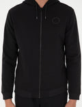 Black Regular Fit Zipper Tracksuit Top