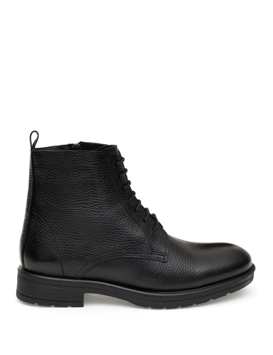 Black 100% Leather Rubber Sole Boots