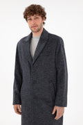 Men's Navy Blue Cashmere Coat