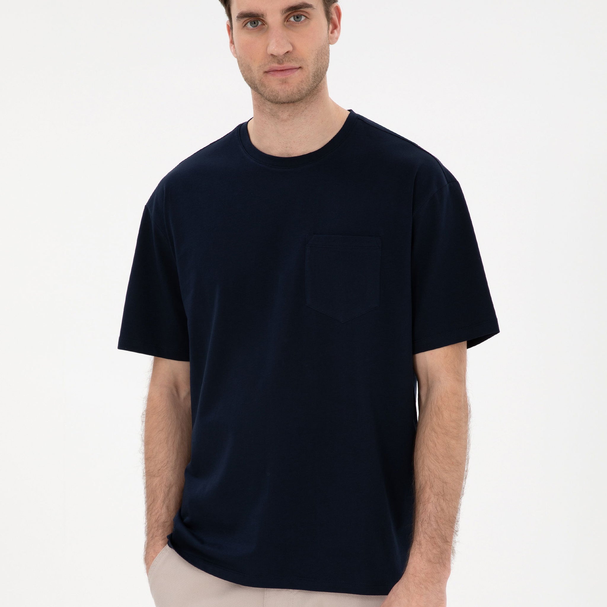 Navy Blue Comfort Fit Basic T-Shirt