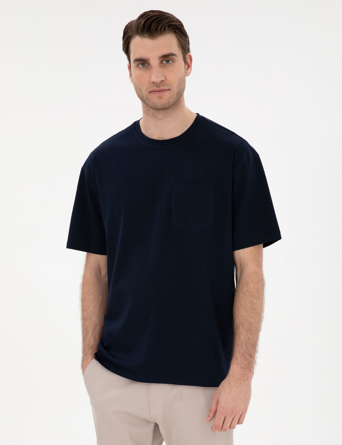 Navy Blue Comfort Fit Basic T-Shirt