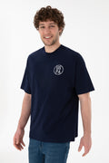 Men's Oversize Fit Crew Neck Navy T-Shirt