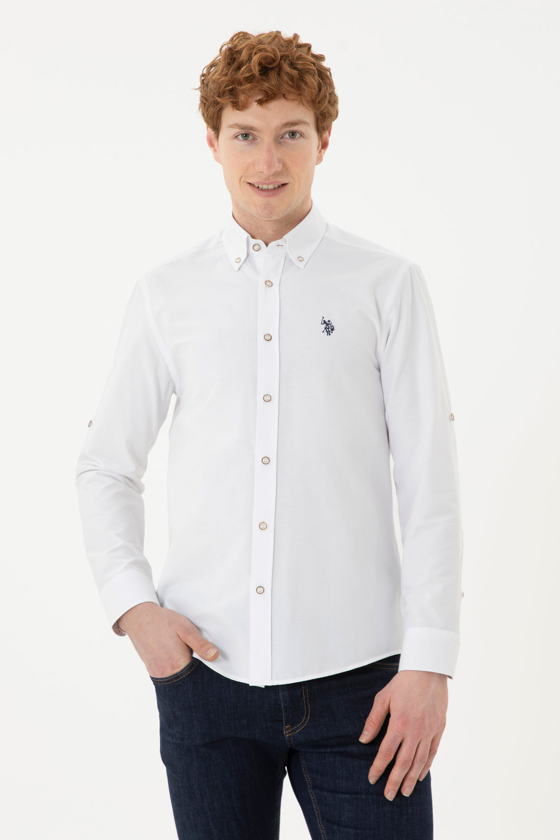 Men's White Long Sleeve Shirt