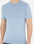 Blue Slim Fit Crew Neck Sweater T-Shirt