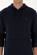 Erkek Regular Fit Kapişonlu Lacivert Basic Sweatshirt