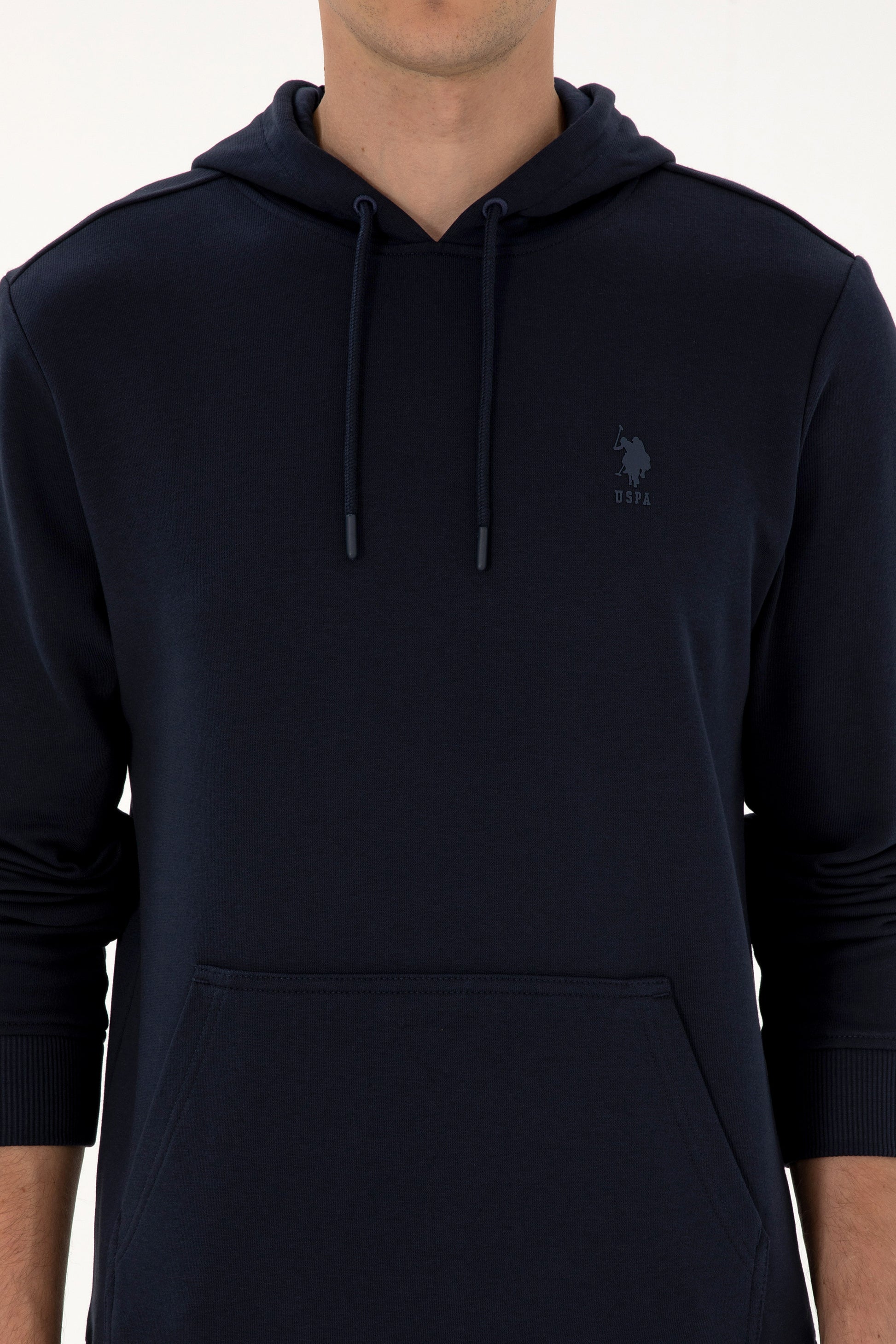 Erkek Regular Fit Kapişonlu Lacivert Basic Sweatshirt