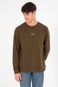 Men's Khaki Basic Sweatshirt