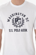 Men's Regular Fit Crew Neck Printed White T-Shirt