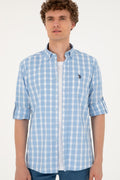 Men's Light Blue Long Sleeve Shirt